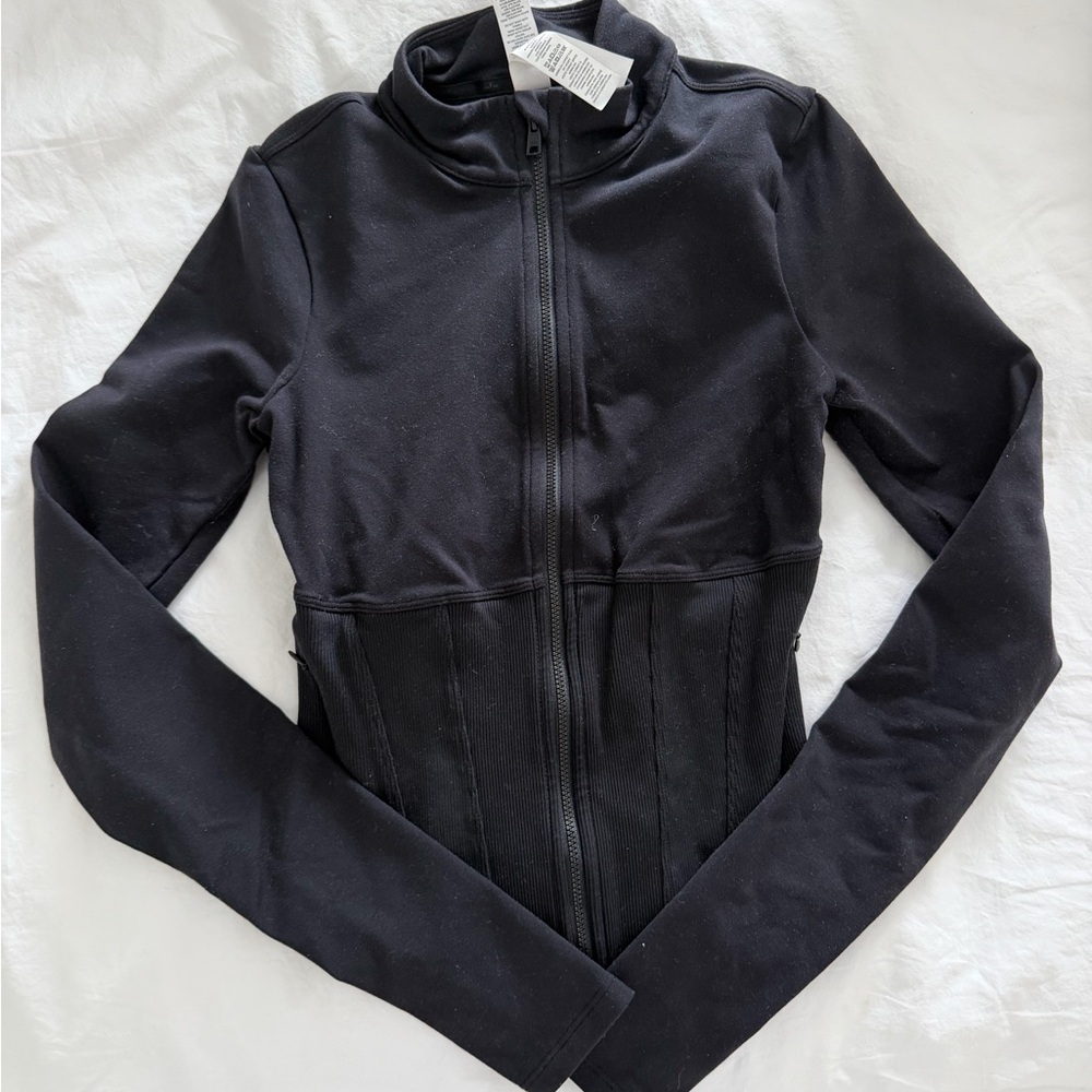 Alo Black Zip-Up Athletic Jacket